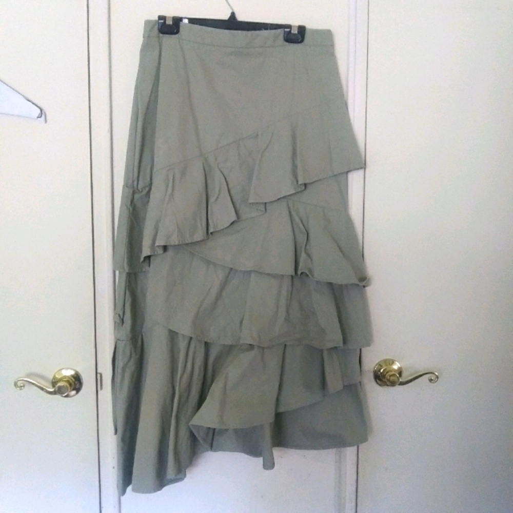 Midi ruffle tiered skirt